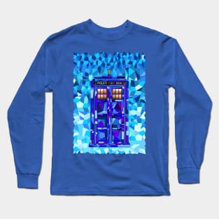 British Blue phone box cubic art Long Sleeve T-Shirt